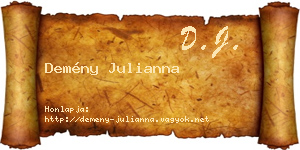 Demény Julianna névjegykártya